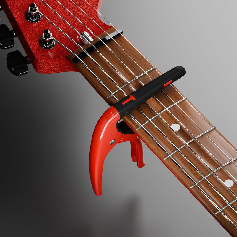 DIDA Capo for Acoustic Guitar, Guitar Capo for Electric Guitar, Ukulele and String Instruments, Guitar Capo, Guitar Kapo, Guitar Clamp (Red) - Image 2